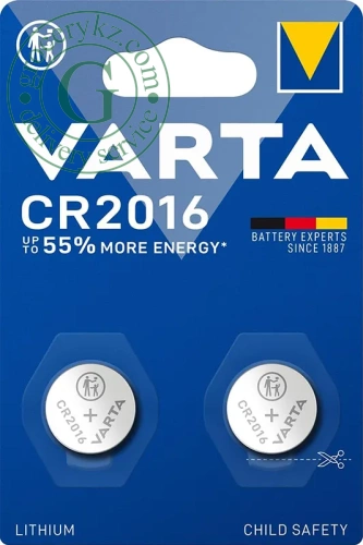 Varta CR2016 batteries, 2 pc