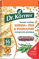 Dr. Korner corn-rice crispbread, quinoa, flax and rosemary, 100 g
