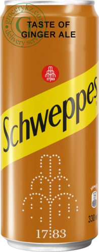 Schweppes tonic water, ginger ale, 330 ml