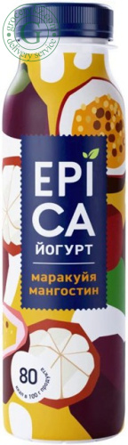 Epica drinking yogurt, passion fruit and mangosteen, 260 g