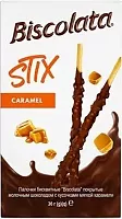 Biscolata biscuit sticks coated milk chocolate with caramel, 36 g
