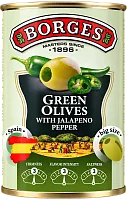 Borges green olives with jalapeno pepper, 314 ml