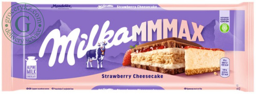 Milka chocolate bar, strawberry cheesecake, 300 g