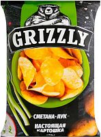 Grizzly potato chips, sour cream and onion, 110 g