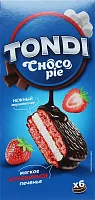 Tondi choco pie, soft strawberry biscuits, 180 g