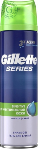 Gillette shaving gel for sensitive skin, aloe, 200 ml picture 2