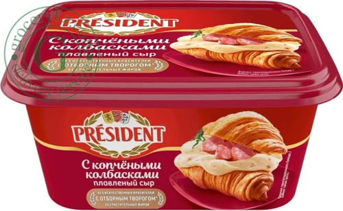 President spreadable cheese, smoked sausages, 400 g