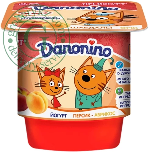 Danonino yogurt, peach and apricot, 100 g