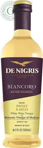 De Nigris white vinegar, 500 ml