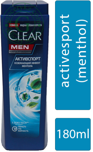 Clear Men shampoo, activesport, 180 ml