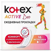 Kotex DEO Active panty liners, 16 pc