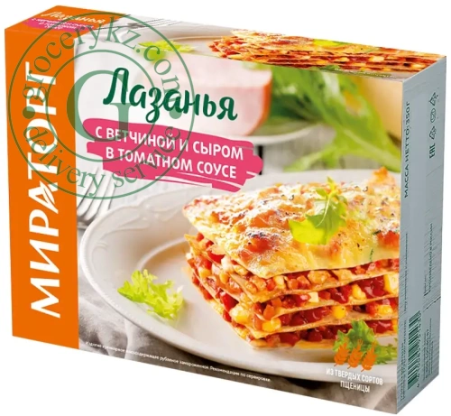 Miratorg lasagna with ham and cheese in tomato sauce, 350 g