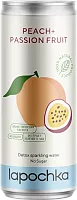 Lapochka detox sparkling water, peach and passion fruit, 0.33 l