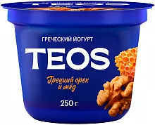 TEOS greek yogurt, walnut and honey, 2%, 250 g