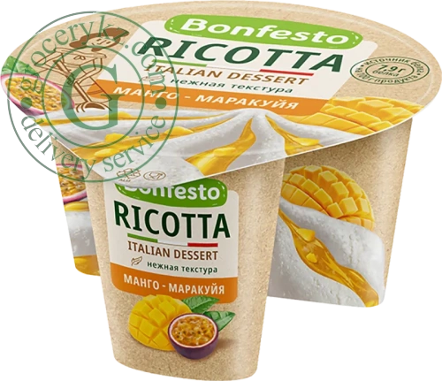 Bonfesto Ricotta italian dessert with mango and passion fruit, 125 g