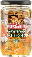 Raznosolnikov assorted marinated mushrooms, 330 g