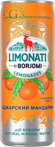 Borjomi sparkling water with tangerine juice, 0.33 l