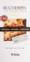 Bucheron white chocolate bar, almond, cranberry and  strawberry, 100 g