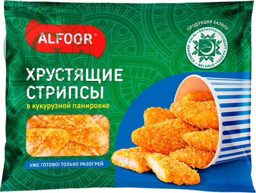 Alfoor chicken strips in corn breading, 290 g