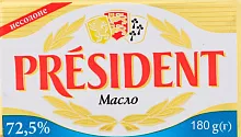 President unsalted butter, 72.5%, 180 g