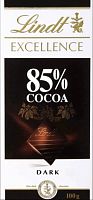 Lindt Excellence chocolate, 85% cacao, 100 g