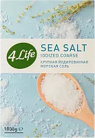 4 life sea salt, iodized coarse, 1000 g