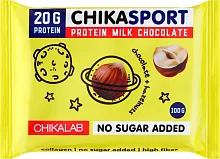Chikasport protein milk chocolate, hazelnut, 100 g