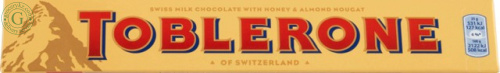 Toblerone milk chocolate with honey and almond nougat, 100 g