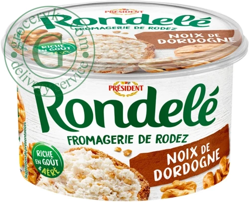 President Rondele cheese, walnut, 125 g President Rondele cheese, walnut, 125 g