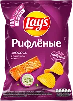 Lay's potato corrugated chips, salmon in cream sauce, 140 g