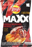 Lay's Maxx potato corrugated chips, BBQ chicken wings, 100 g