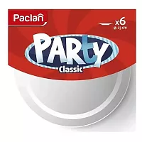 Paclan Party Classic disposable plastic plates, 23 cm, 6 pc