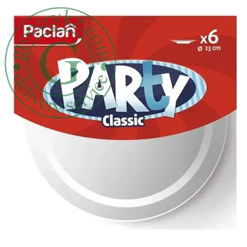 Paclan Party Classic disposable plastic plates, 23 cm, 6 pc