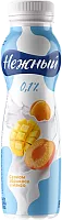 Nezhnyi drinking yogurt with apricot and mango juice, 0.1%, 285 g