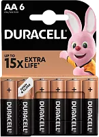 Duracell Extra Life AA batteries, 6 pc