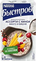 Nestle Bystrov instant oatmeal, mango, cherry and quinoa, 5 packs, 175 g