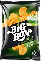 Big Bon potato chips, sour cream and onion, 75 g