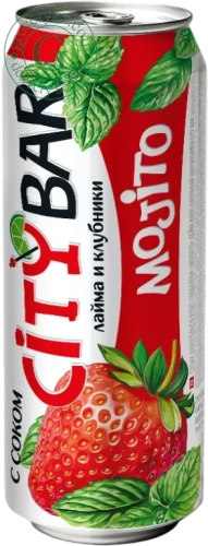 Mojito Fresh drink, lime and strawberry, 0.45 l
