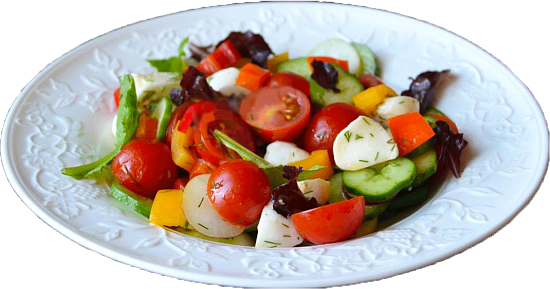 How to cook light salad with vegetables and mozarella